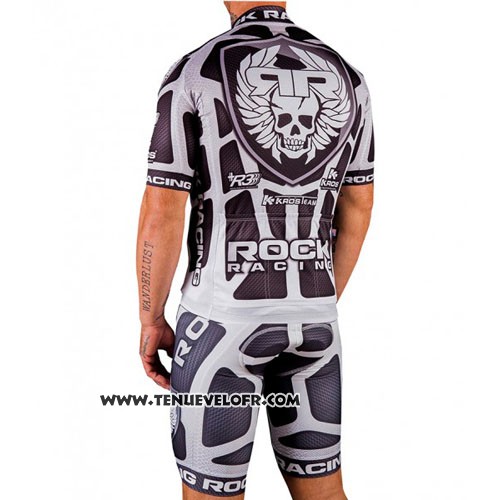 2016 Maillot Ciclismo Rock Racing Argent et Marron Manches Courtes et Cuissard